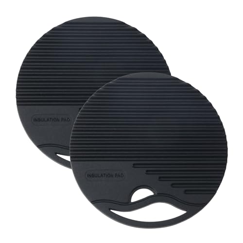 コースター 和風 2枚セット シリコン 丸型 直径10cm 冷たい飲み物 耐熱260度 滑り止め ブラック 送料無料