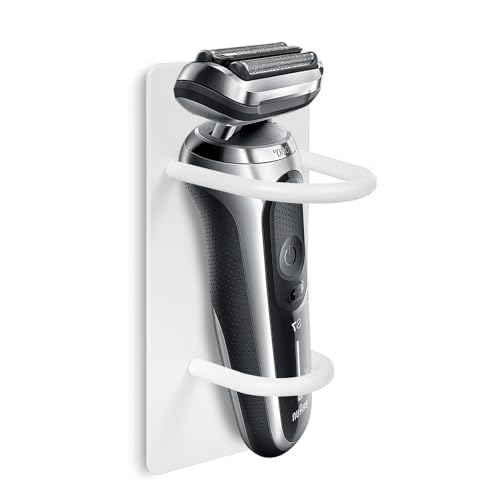 電動シェーバーホルダー 髭剃り収納 マグネット バスルーム バリカン収納 W7XD6.5XH14cm ホワイト