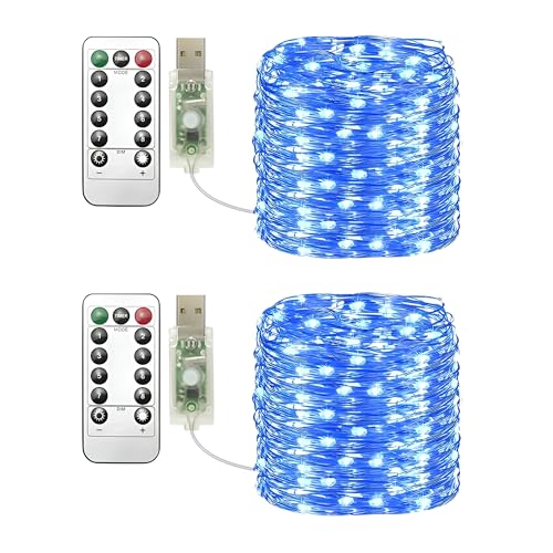 USB LEDテープライト 10m フェアリーライト 100LED USB銅線ストリングライト リモコン付き 8種類のモー..