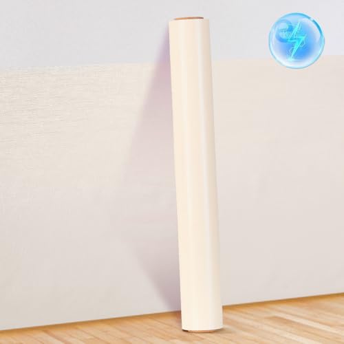 壁保護シート 静電気 貼るだけ簡単 クリームイエロー 綿麻の質感 45cm×10m ひっかき 汚れ防止 おしゃれ 壁汚れ防止シート ラテックス塗料の壁面に適用可能