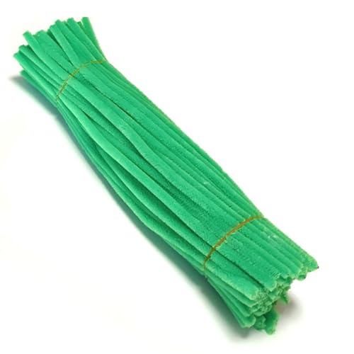 手芸モール 300本 工作モール 6mm 高密度モール 単色 カラーモール クラフトモール 骨格モール DIY 飾り物 花束 造形材料 学校 子供 手作り素材 キット クリスマスツリー飾り 手芸材料 (フルーツグリーン)