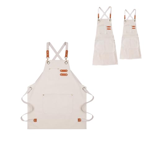 エプロン カッコイイ 前掛けエプロン メンズ 料理 大きいサイズ ポケット多い 子供用エプロン エプロン アウトドア 園芸用エプロン 男性 溶接 シェフ エプロン 作業用 (ホワイト S：60*51cm)