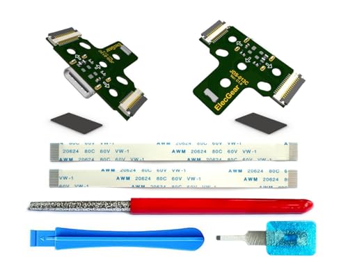 2個 USB C充電ポートPCB 用の第1世代 PS4 コントローラー DS4 を Micro-USB 入力ポートから USB Type C コネクタ アダプターにアップグレード JDS-001 JDS-011 JDS-030 の交換品 フレックス ケーブル修理ツール 互換品 代替品 送料無料