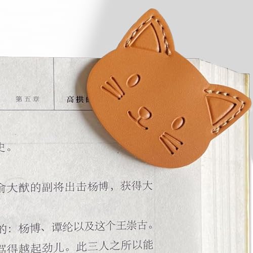 栞 猫 しおり 漫画 革 猫頭 かわいい ブックマーク 読書用 子供 学生 読書の人 本を愛する人へ プレゼ..