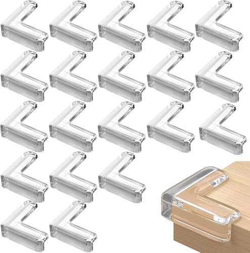 コーナークッション コーナーガード 20個 透明 角 ガード 角保護 柔かいPVC 無毒素材 テーブルコーナーカバー テーブル角カバー ベビーコーナーガード ナノ両面テープ付き 超強力テープ 保育園 安全対策 家具の角を保護 転倒防止 衝突防止 家具の90度尖角で保...