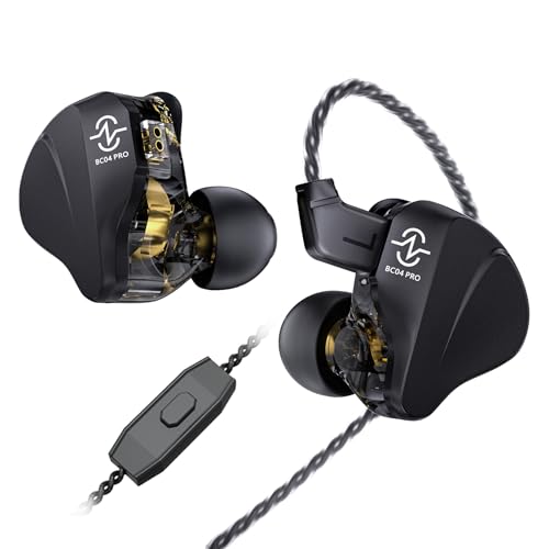 ۥ  ͭ ʥ뷿 ߥ ͭ 1DD+1BA Ķ㲻 󥤥 wired earphones ⥫С ڥۥ HIFI ߷ ͵  㲻 (֥å ޥդ)