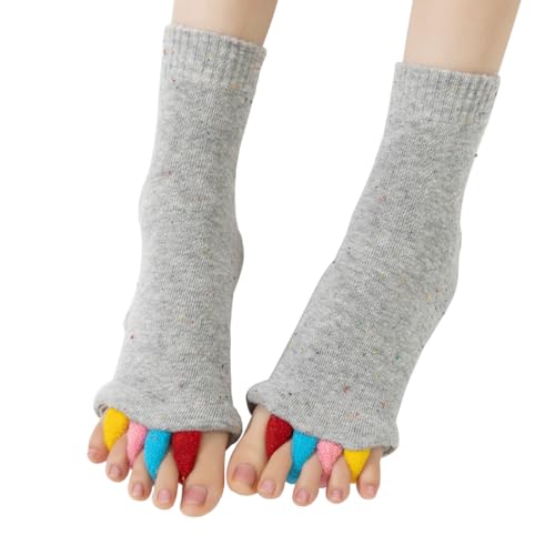 ヨガソックス 足指 広げる ソックス 足指ストレッチ 指開く ソックス 寝る時に履く靴下 (JP アルファベ..