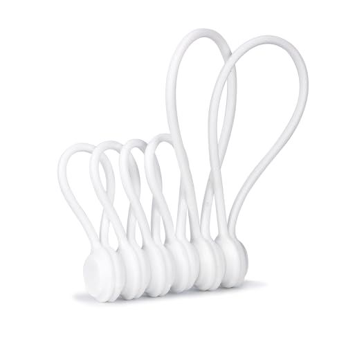 ケーブルクリップ コードクリップ マグネット ケーブル クリップ コード ケーブルホルダー マグネット 磁石 強力 収納 固定 まとめる 束ねる 巻き取り USB type-c きつく締める 紛失防止 配線まとめ 車 机 卓上 強力マグネット 繰り返し使用可能 6個入り (白(...