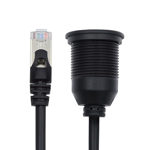 防塵 防水 ネジロック CAT6 RJ45 オス・メス LAN イーサネットネットワーク 拡張ケーブル 車パネル 取..