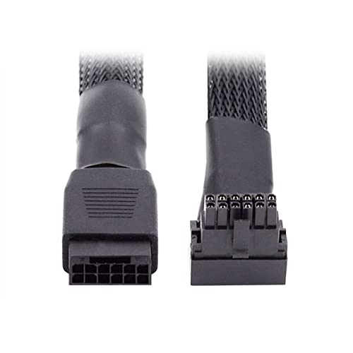 12VHPWR ATX3.0 PCI-E 5.0 パワーモジュラーケーブル オス-メス ダウンアングル 90度延長 17cm 3080 30..