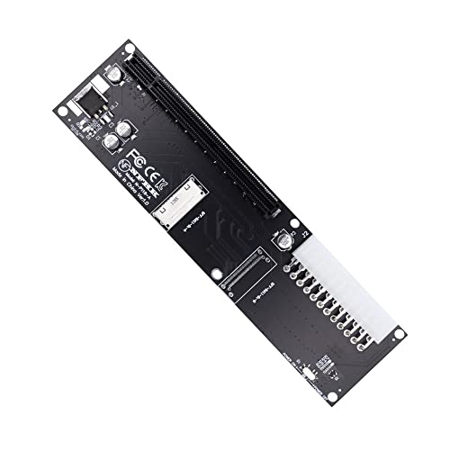 Oculink SFF-8612 8611 8X-16x PCIE PCI-Expressアダプター ATX 24ピン電源ポート付き メインボードグ..