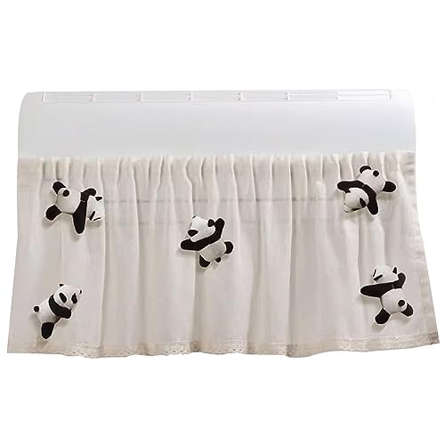 エアコン風よけ エアコン用 面ファスナー付 パンダ ぬいぐるみ リネン製 カーテン 直撃風防止 空気出口..