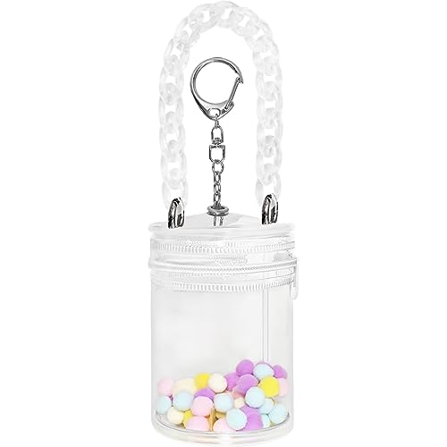 痛バッグ ケース 円筒 人形入れ コーラ缶形 ぬいぐるみ用 クリアポーチ 外出 透明 ミニポーチ バック ..