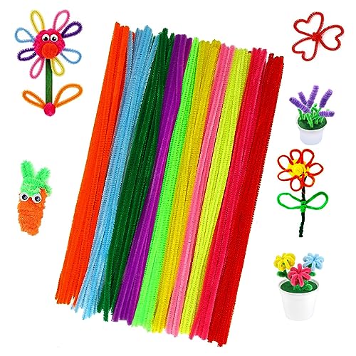 手芸モール 工作モール ワイヤーアート カラフル 手芸材料 子供知育玩具 クリスマスツリー飾り DIY飾り物 (A)