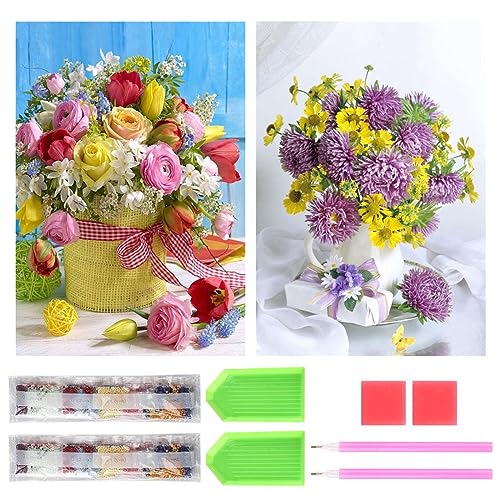 ダイヤモンドアート キット 2個セット 暇つぶし おしゃれ かっこいい きれい 全面貼り付け ハンドメイ..