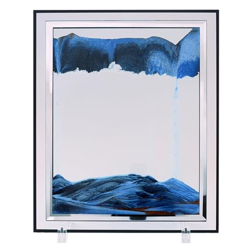 サンドアート スタンディングタイプ アート 室内装飾 砂 ファッション 新居のお祝いギフト 贈り物 クリエイティブオーナメント 3D立体 オフィス デスクトップオーナメント 5インチの長方形の青い砂絵1個入り 送料無料