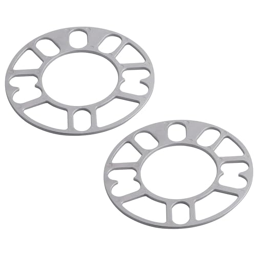 ホイールスペーサー 4穴 5穴兼用 アルミニウム合金 ハブスペーサー トレッド調整 シルバー (2枚セット ..