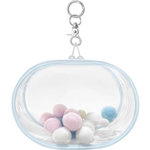 ケース 痛バック 防塵 ぬいポーチ 外出 見せバッグ 楕円形 PVC 人形入れ ぬいぐるみ用 クリア カバンに..