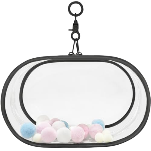 ケース 痛バック 防塵 ぬいポーチ 外出 見せバッグ 楕円形 PVC 人形入れ ぬいぐるみ用 クリア カバンに..