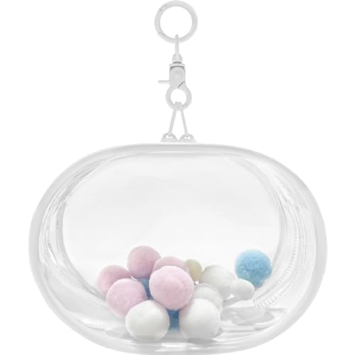 ケース 痛バック 防塵 ぬいポーチ 外出 見せバッグ 楕円形 PVC 人形入れ ぬいぐるみ用 クリア カバンに..