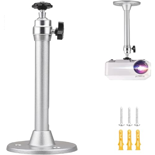 天吊り金具 プロジェクター 壁掛けブラケット 汎用 ホルダー プロジェクター天吊り金具 取付部品 360度回転可能 天吊りブラケット 店舗 オフィス 自宅用 耐荷重5kg 送料無料