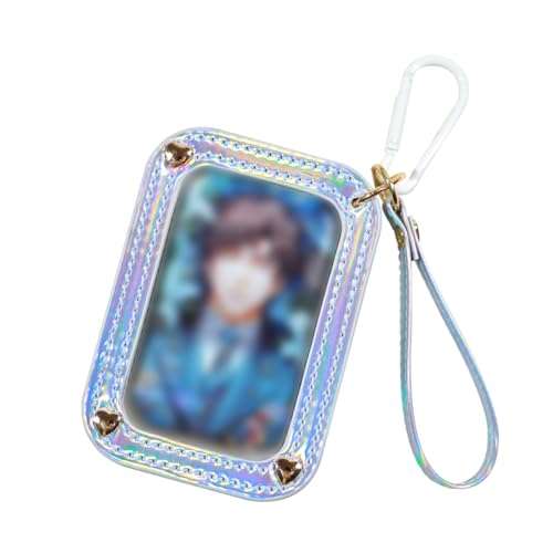 四角 缶バッジカバー 缶バッジ用 キーホルダー付 痛バ カバンにかける ケース レザー 単面透明 保護カ..