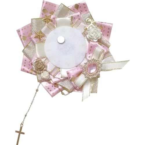 缶バッジ用ロゼット 痛バ用 リボン ウェデングスタイル 痛バッグ装飾 可愛い ロゼット 十字架 ラインス..