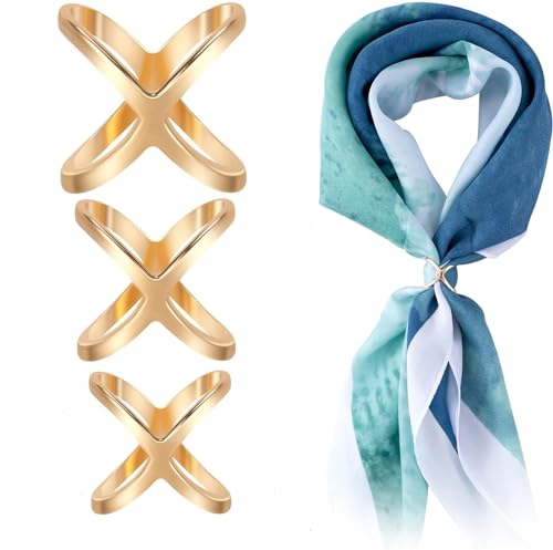 スカーフ リング スカーフ留め 上品 かわいい 大人のブローチ 通すだけで 簡単アレンジ ゴールド 3サイ..