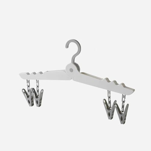 物干しハンガー 室内干し折りたたみ式 4個ピンチ付き グレー 送料無料