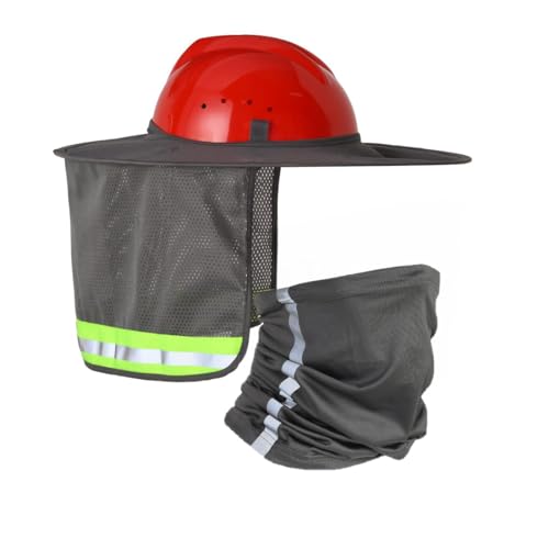 安全ヘルメット用 日除け ヘルメット用タレ フェイスカバー ネックガード ヘルメット取付用 日除けカバー サンシェード サンバイザー uvカット 熱中症対策 屋外作業 (灰)