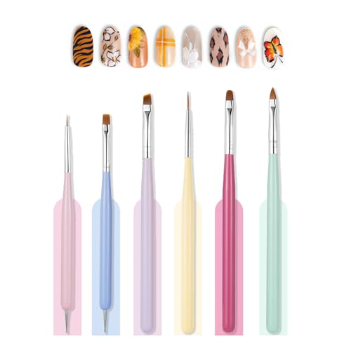 ネイルアートブラシ ネイルブラシセット ジェルネイルブラシ ジェルネイル絵描きブラシ 高品質ナイロン繊維 ジェルネイル用筆セット 大小ドットペン付き 初心者セッ...