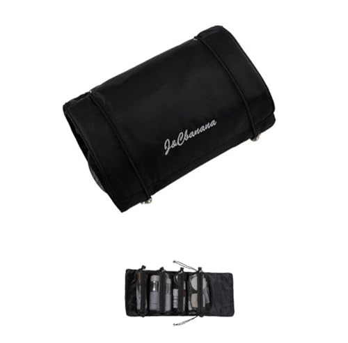 トラベルポーチ 壁掛け 折りたたみ 洗面袋 掛けられる 4つ合わせた 分割可能 (ブラック) 送料無料