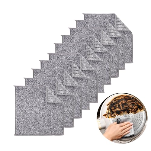 食器洗い ふきん 金属ワイヤーふきん 10枚 タオル ワイヤー食器洗いタオル 食器用雑巾 傷を着けずに 耐久性 ボトル洗浄 食器洗い 食器拭き 多目的 家庭用 業務用 (二層B)