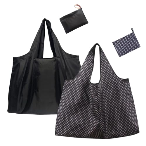 エコバッグ 折りたたみ 買い物袋 大容量 コンビニバッグ おしゃれ コンパクト 軽量 耐久 収納 可折りたたみバッグ 洗濯可能 水洗い 携帯便利 大袋 バックパック コンビニ レジ袋 (ブラック+四角い星) 送料無料