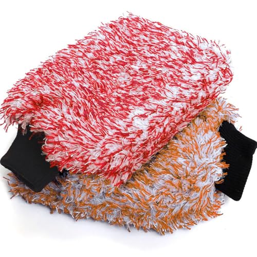 洗車グローブ 洗車用品道具 厚い 洗車スポンジ カーウォッシュ グローブ ミット マイクロファイバー 洗..