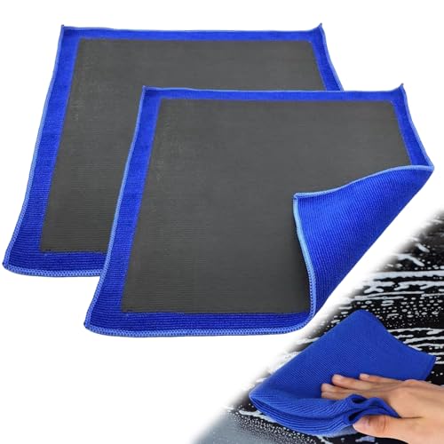 洗車タオル 鉄粉除去 特殊ナノ粒子素材 マイクロファイバークロス 洗車用具 コーティング クリーナー ..