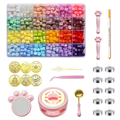 シーリングスタンプセット シーリングワックス 24色 ラッカースーツ 印章 封蝋 スタンプセット 贈り物 専用カラーペン付き招待 結婚式 招待状 手紙 誕生日 ...