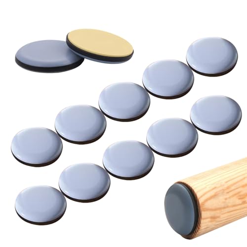 家具スライダー12枚入り 丸型 家具移動パッド 粘着 楽に移動できる キズ防止 防音 (25mm) 送料無料