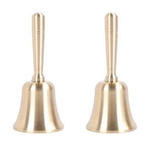 ハンドベル 手振りベル 真鍮 ディナーベル 耐久性 レストラン 飲食店 店舗用品 祭り用品 打楽器 コールベル (2個入)