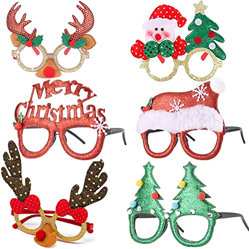 クリスマス メガネ めがね 6個セット 可愛い 髪飾り パーティー用品 オーナメント プレゼント 大人 子..