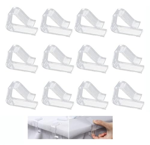 テーブルクロス 滑り 防止 固定クリップ 透明 固定クランプ 12枚セット (L) 送料無料