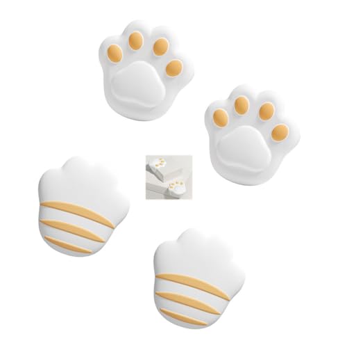 コーナークッション コーナーガード 猫 肉球 猫の爪 シリコン コーナープロテクター 4個セット (白) 送料無料