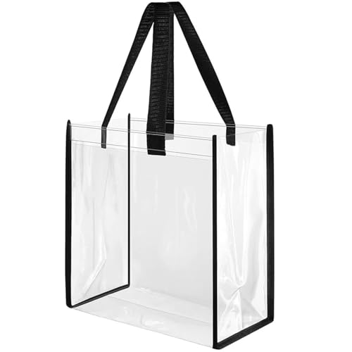 プールバッグ 透明 ビニールバッグ 防汚 防水 トートバッグ 持ち運び 便利 耐久性 強度 高精細 半透明 マルチシーン 旅行包 衣物収納包 (ブラック 30cm)