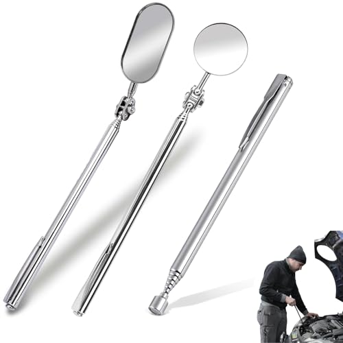 点検鏡 自動車検査鏡 丸形＆楕円形＆マグネット 伸縮 点検ミラー 角度隠し 隠し領域用 機械内部 隠し領..