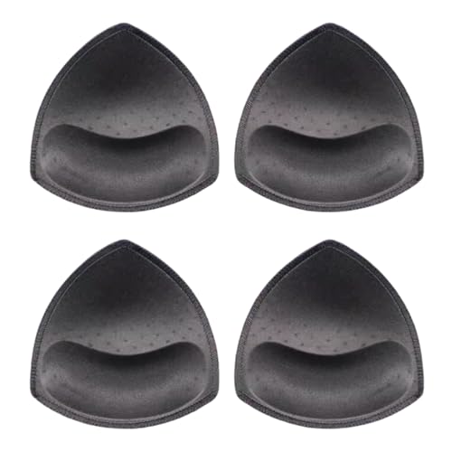 ブラパッド バストパッド 胸 三角な ランジェリーパッド エッジロック スポーツブラ 取り外し可能 付け替え 盛れる挿入ブラ ブラカップ 快適な 肌に優しい(ブラック 2ペア4個)