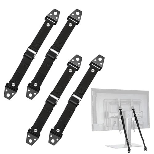 テレビ 転倒防止 耐震 ベルト 4本セット TV 家具 地震対策 固定 テレビ用 長さ調整可 高耐久 多種のボルトとワッシャー (4本セット)