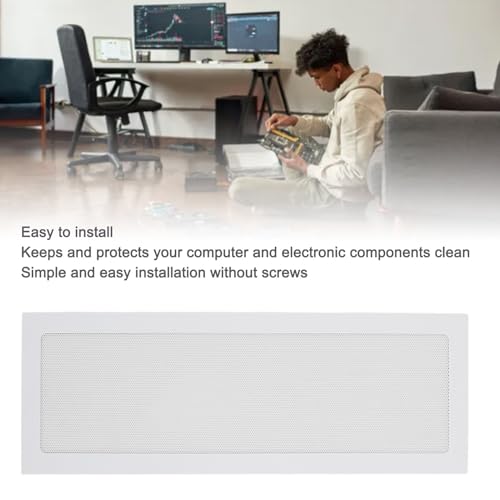 PCファン ダストフィルター 120 X 360mm PVCファングリルダストメッシュ 磁気フレームストリップ付きPCメッシュグリルコンピュータクーラーファンダストフィルター コンピュータPCケース用 (白 2PCS) - Image 3