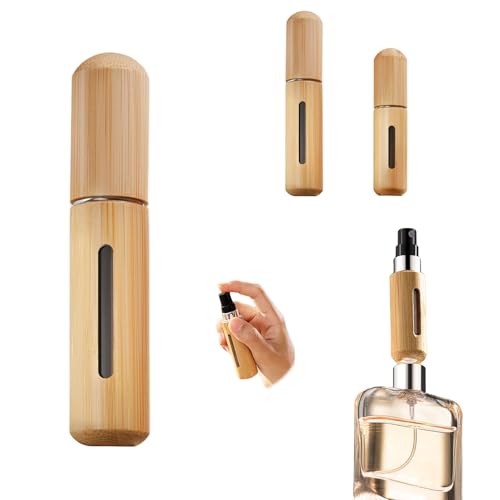 アトマイザー 香水 スプレー ワンタッチ補充 竹の殻 持ち運び便利 詰め替え 香水 ボトル アトマイザー 香水 アトマイザー 底部充填 香水用 容器 男女兼用 (8ml) 送料無料