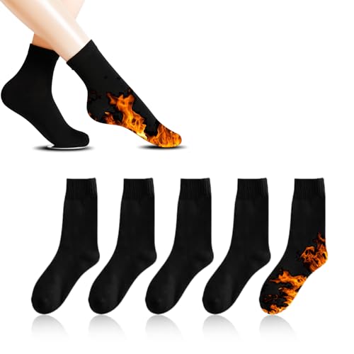 靴下 レディース 暖かい 春 冬 5足セット あったか靴下 靴下 レディース 黒 暖かい綿の靴下 厚手 防寒 あったか お洒落 厚手 あったか 吸汗 耐久性 保温 登山 靴下 寒い春冬を乗り切る ギフト 黒