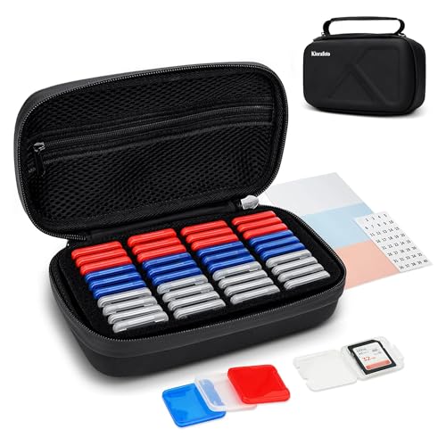 大容量 SDカード EVAハード収納ケース 40枚SD / SDHC /SDXC 収納可能 ポッケト付き小物収納 外付け 二..